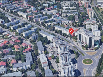 Apartament 3 camere Calea Bucuresti Etaj 1, Pitesti