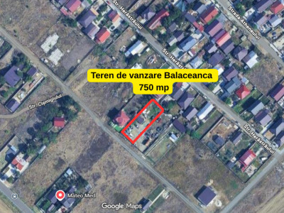 Teren pentru casă în Balaceanca cu utilități la stradă -750 mp
