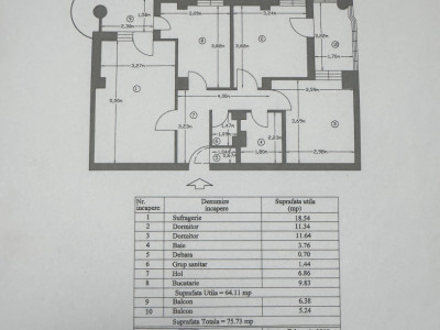 Apartament decomandat 3 camere Gavana 